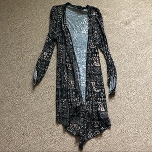 Long, Patterned Cardigan